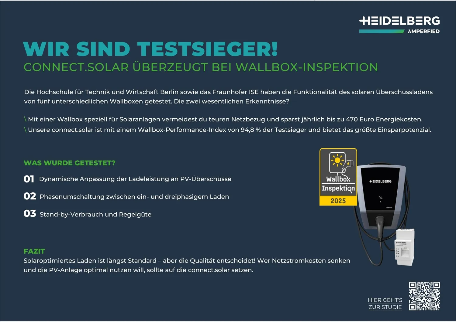 Heidelberg connect.solar Wallbox 11kW 7,5m PV-Überschussladen