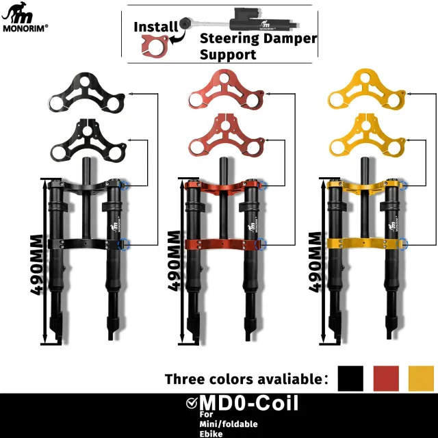 Monorim MD0 Vorderrad Federung 490 mm Coil schwarz Minibike