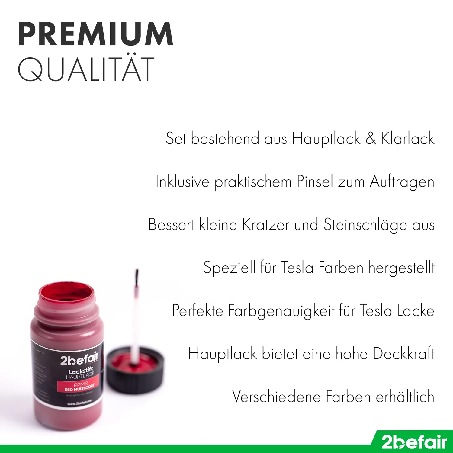 2befair Lackstifte Tesla Midnight Silver Metallic 2x60 ml