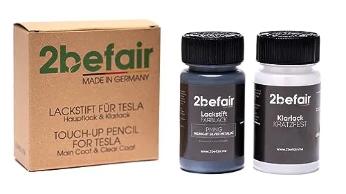 2befair Lackstifte Tesla Midnight Silver Metallic 2x60 ml