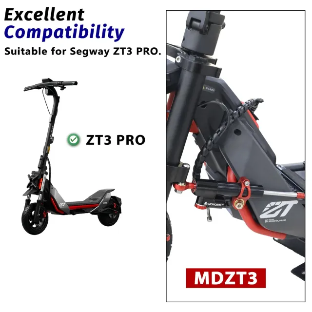 Monorim MDZT3 Lenkungsdämpfer Segway ZT3 Pro Schwarz