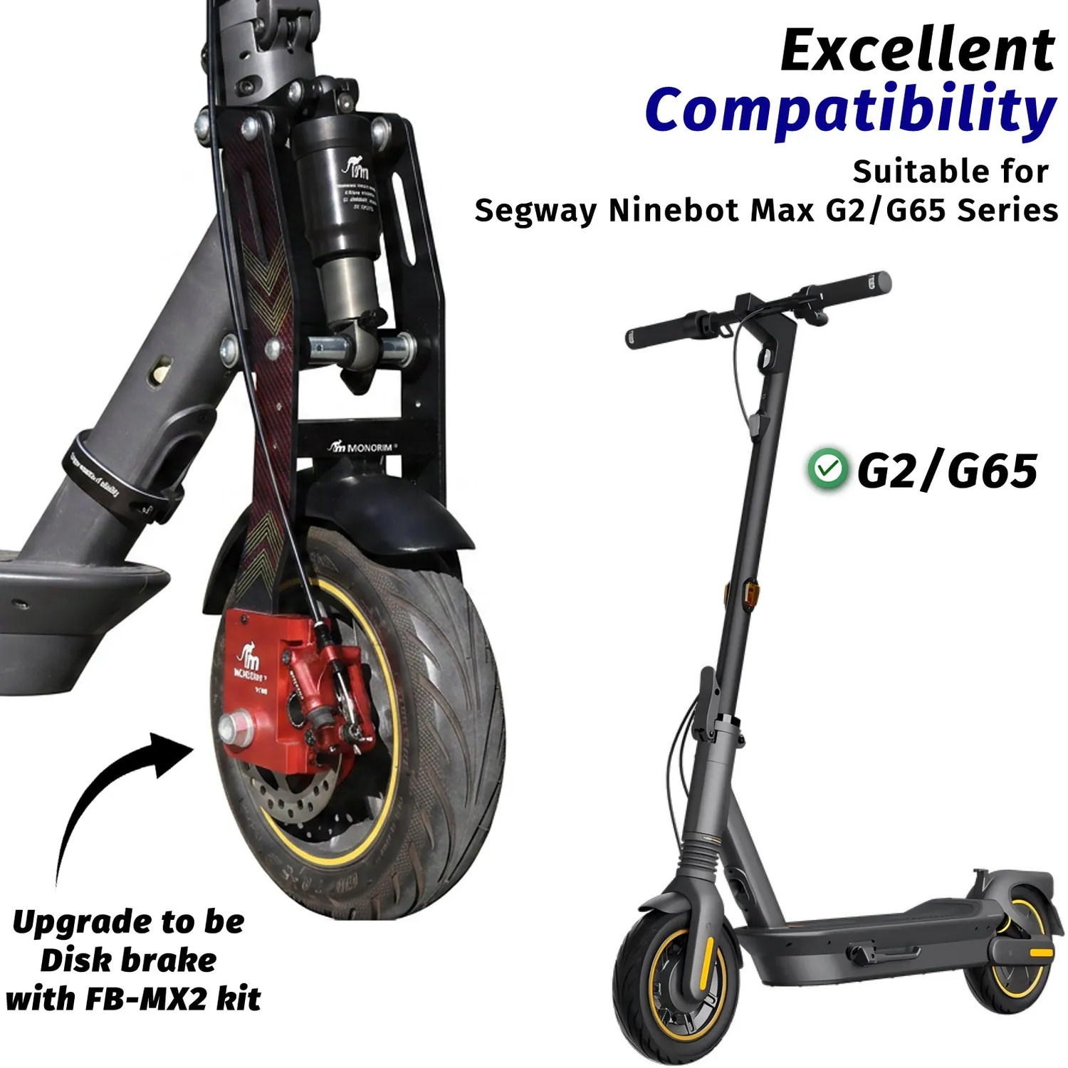Monorim MG2 Vorderrad-Luftfederung Segway Max G2 G2E 90PSI