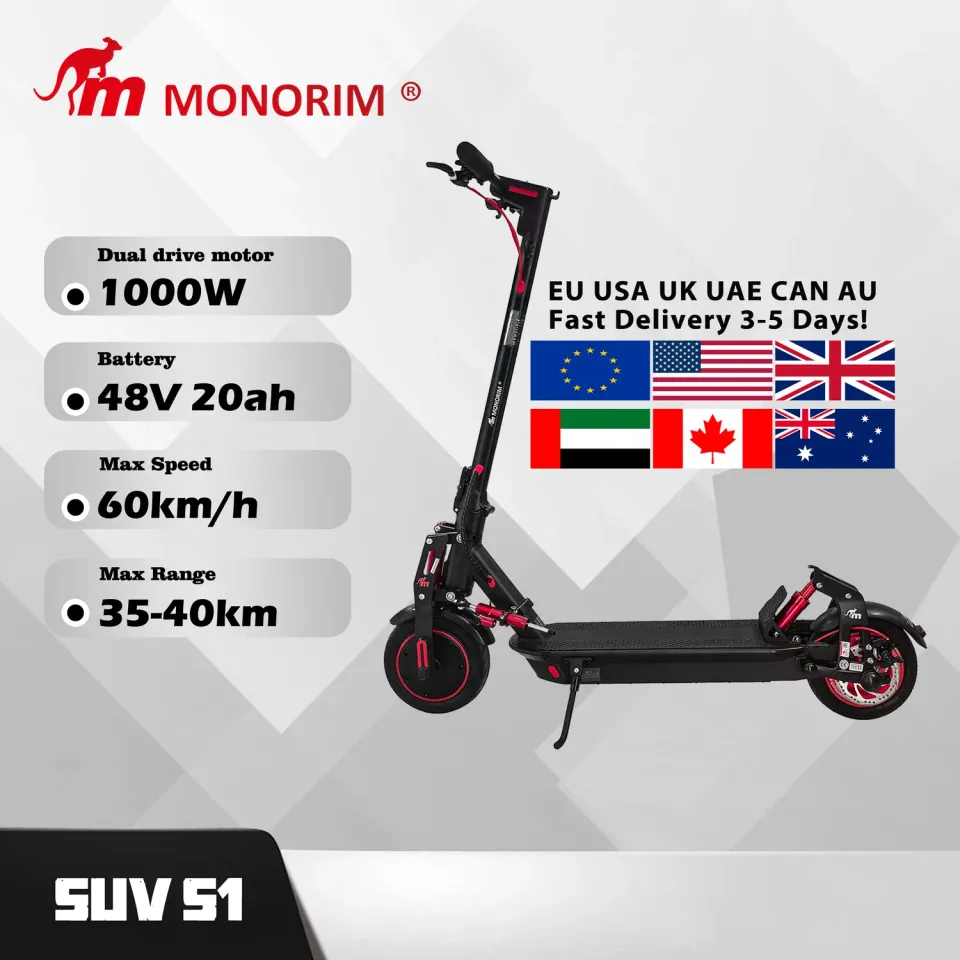 Monorim SUV S1 E-Scooter 48 V Dual 1000 W Schwarz Offroad