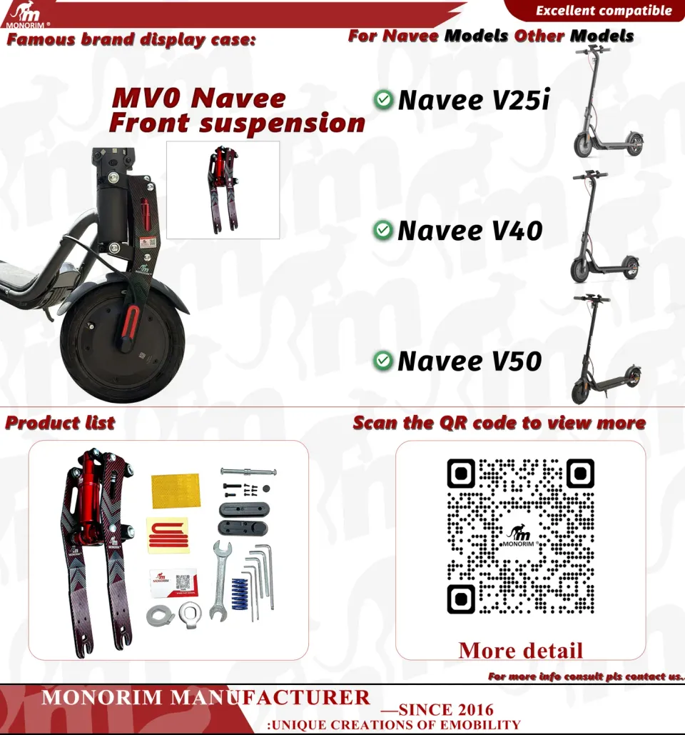 MONORIM MV0 Federung für Navee V25i V40 V50 Rot