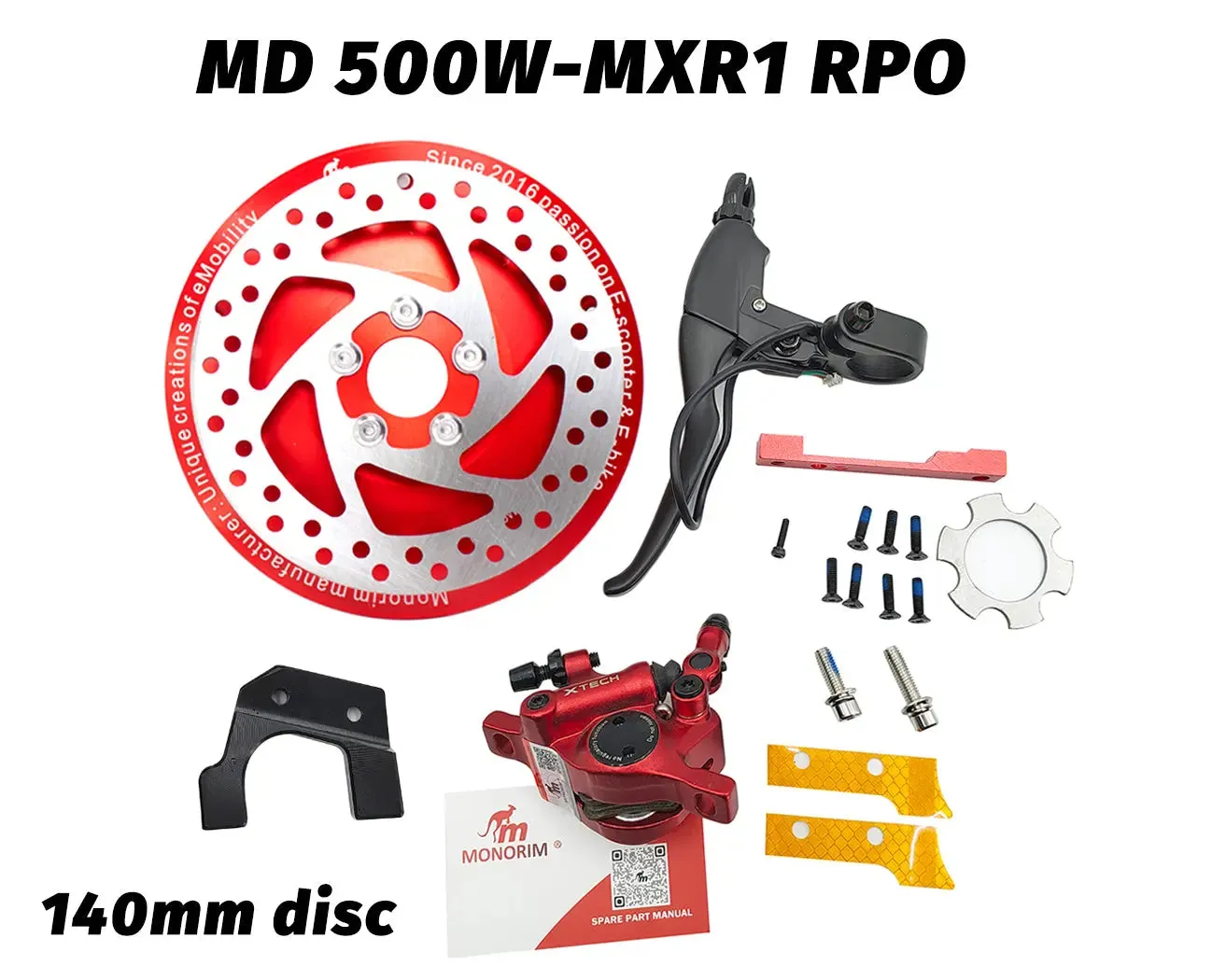 Monorim MD-MXR1 Pro Scheibenbremsen-Upgrade 140mm rot