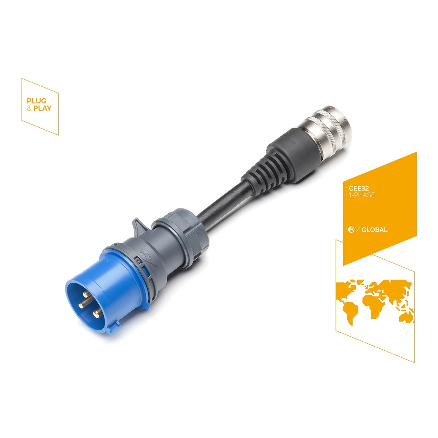 Juice Booster Adapter CEE32 230V 1-phasig blau