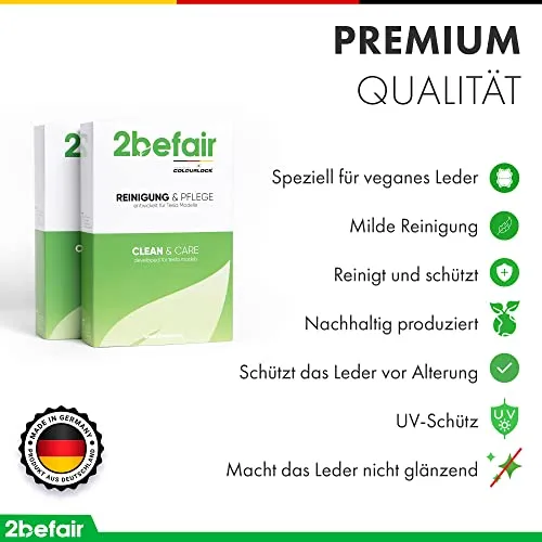 2befair Innenraum Pflegeset 10-teilig veganes Leder weiß-schwarz