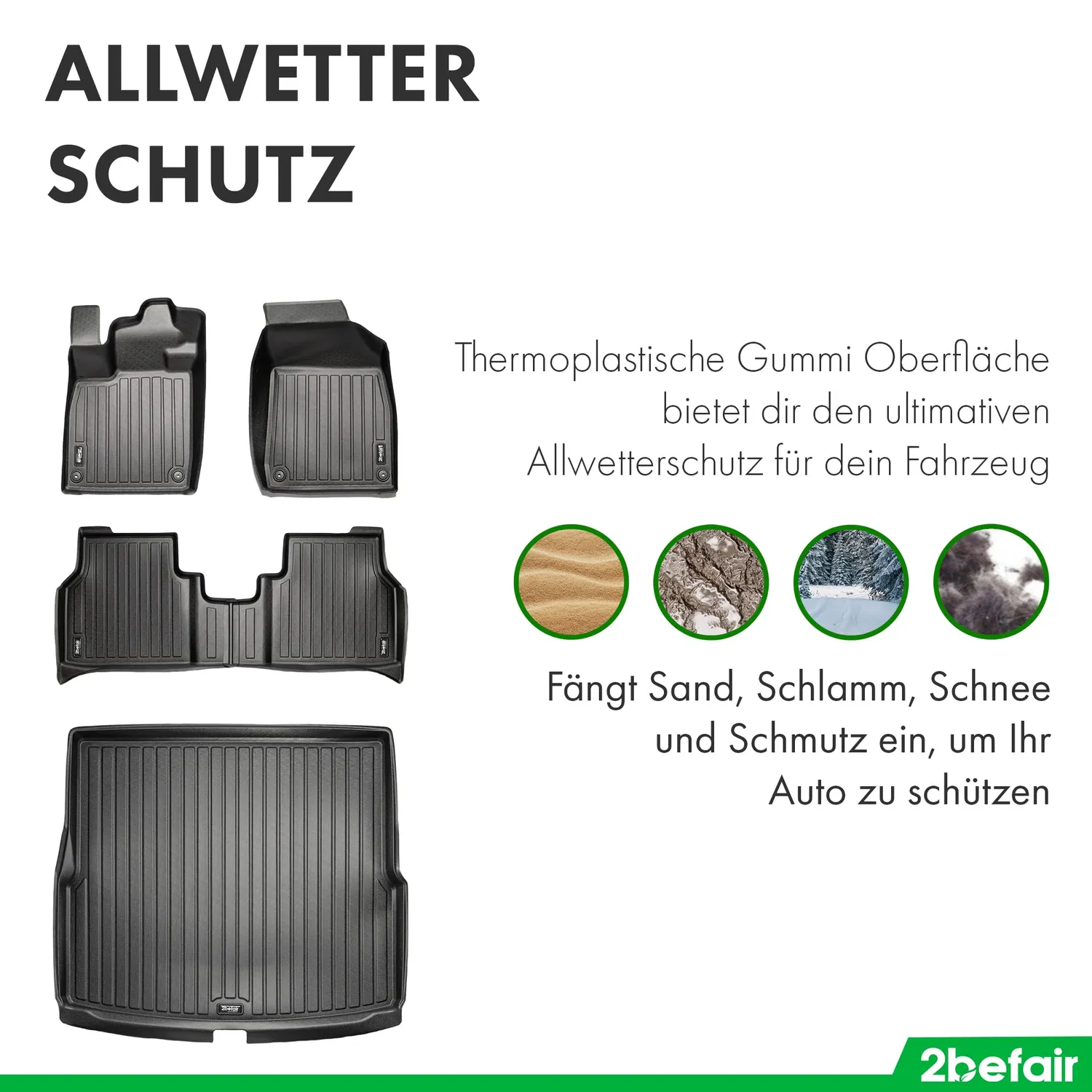 2befair Gummimatten Gesamtset Audi Q4 e-tron 4 Matten