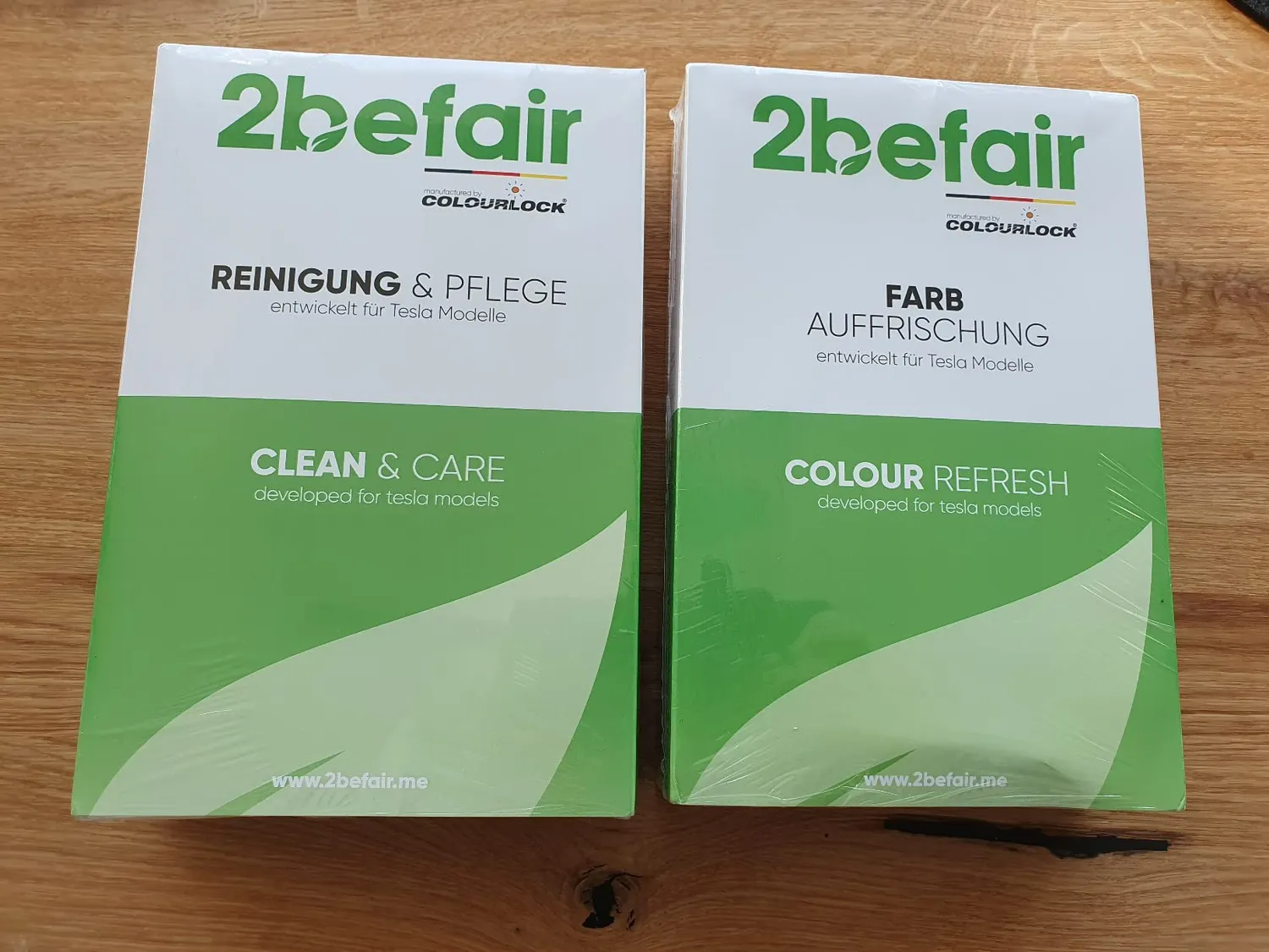 2befair Innenraum Pflegeset 10-teilig veganes Leder weiß-schwarz