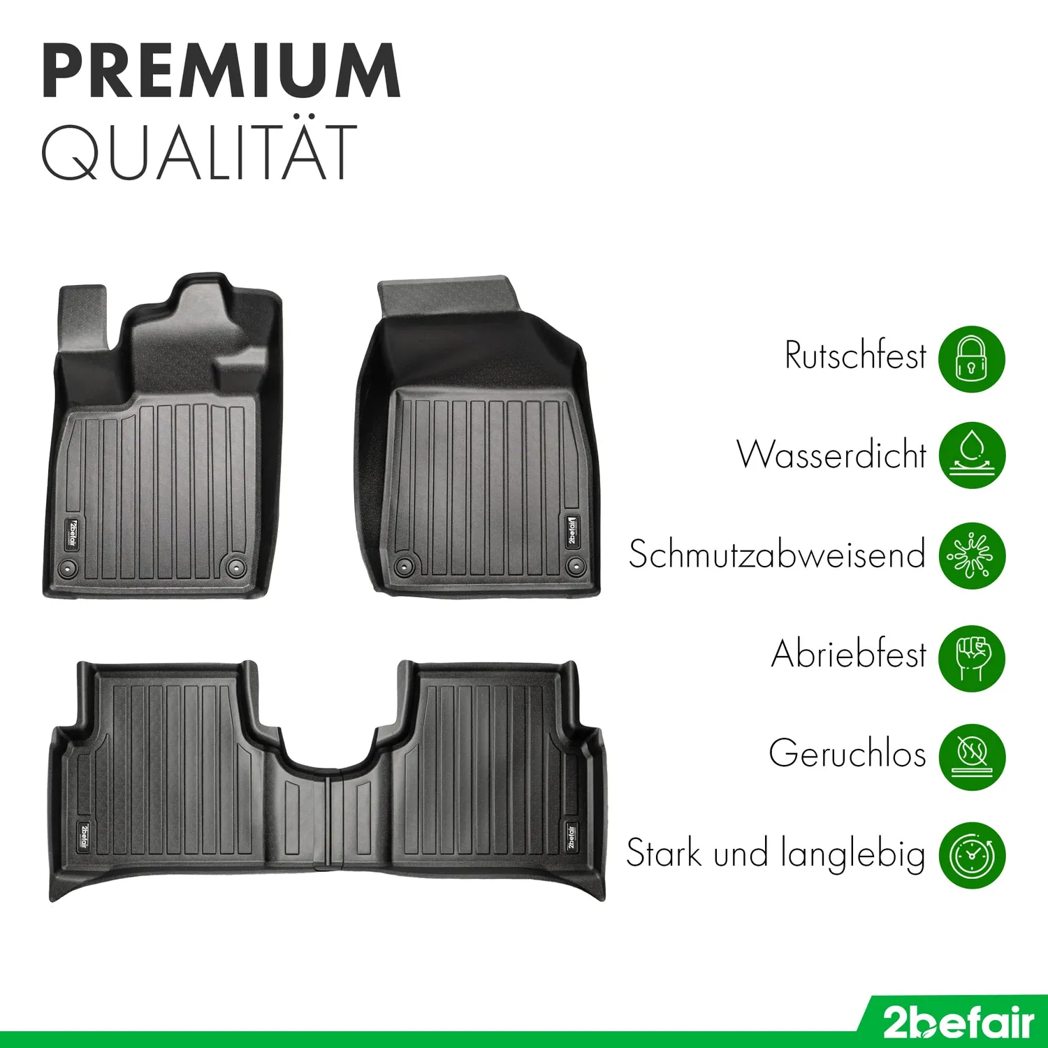 2befair Gummimatten VW ID.3 Cupra Born Set 3-teilig