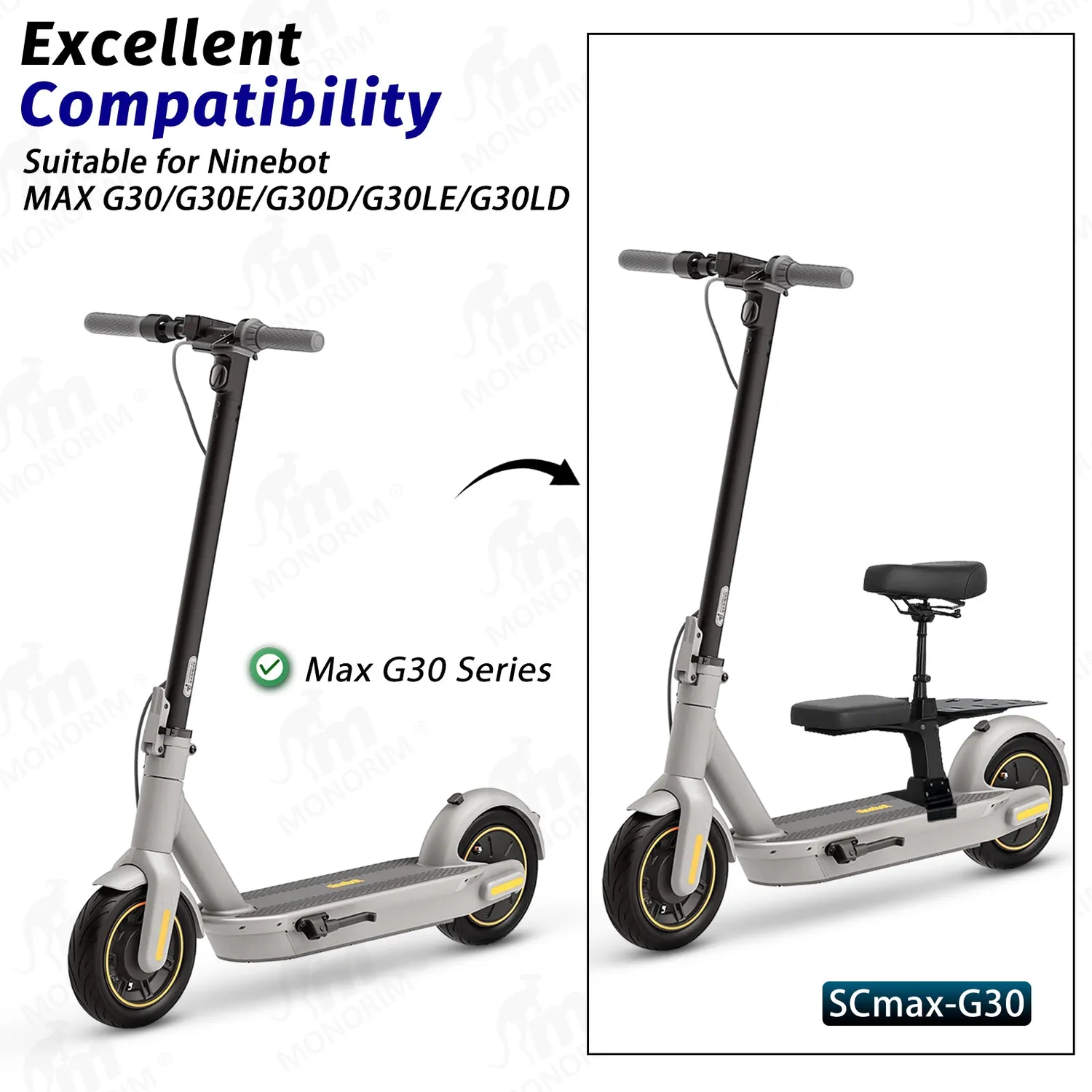 MONORIM SCmax Sitzbank Stahl für Segway ZT3 Pro G30 G2