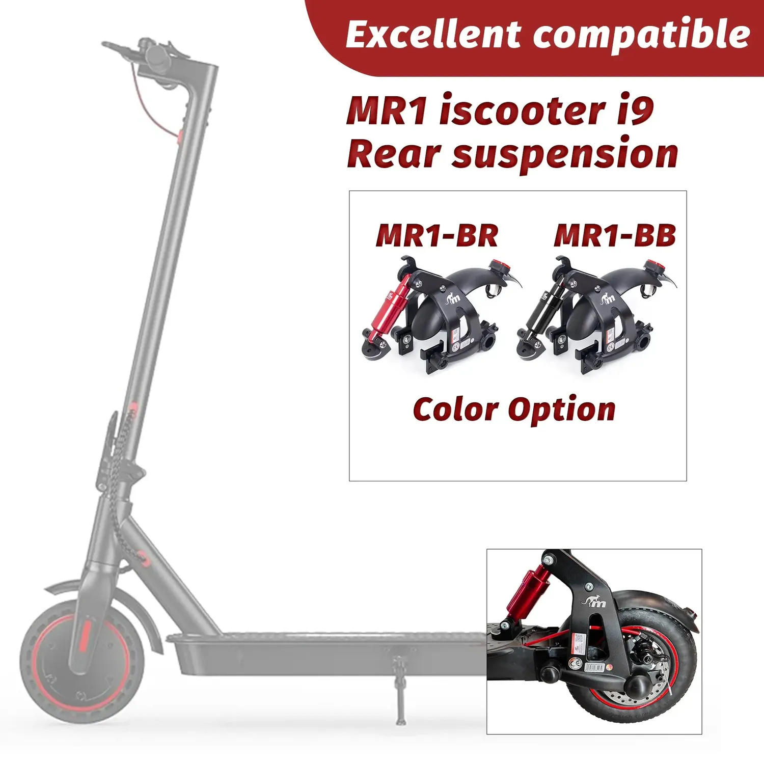 Monorim MR1 Hinterrad-Federung MR1-BR für Iscooter i9 10 Zoll