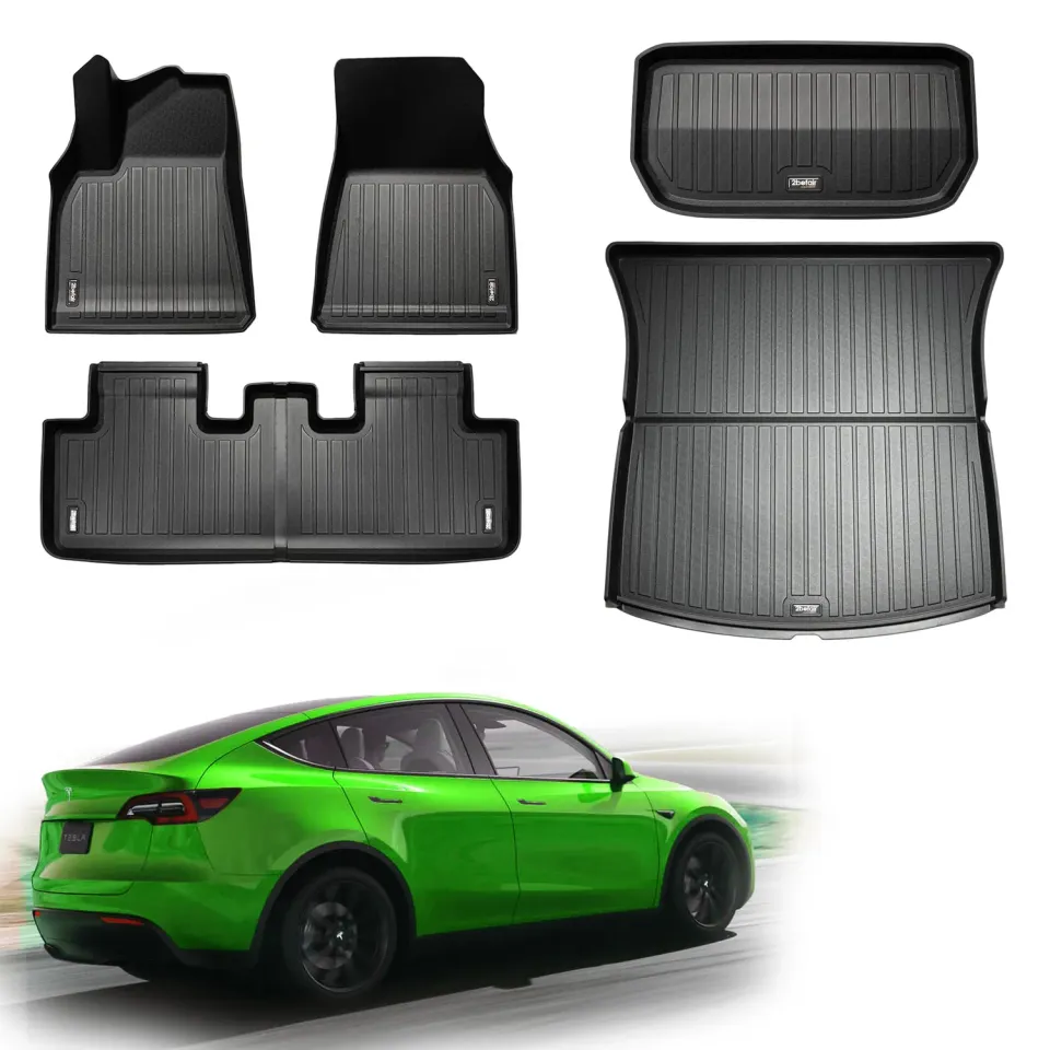 2befair Tesla Model Y Gummimatten 5-teilig Allwetter-Set