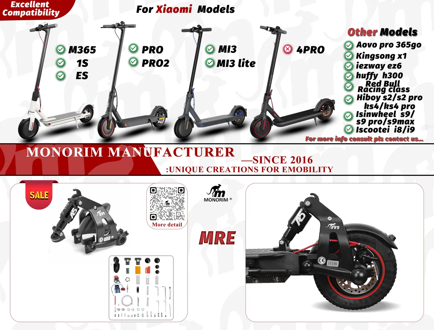 Monorim MRE Luft-Federung hinten Isinwheel S9 Pro