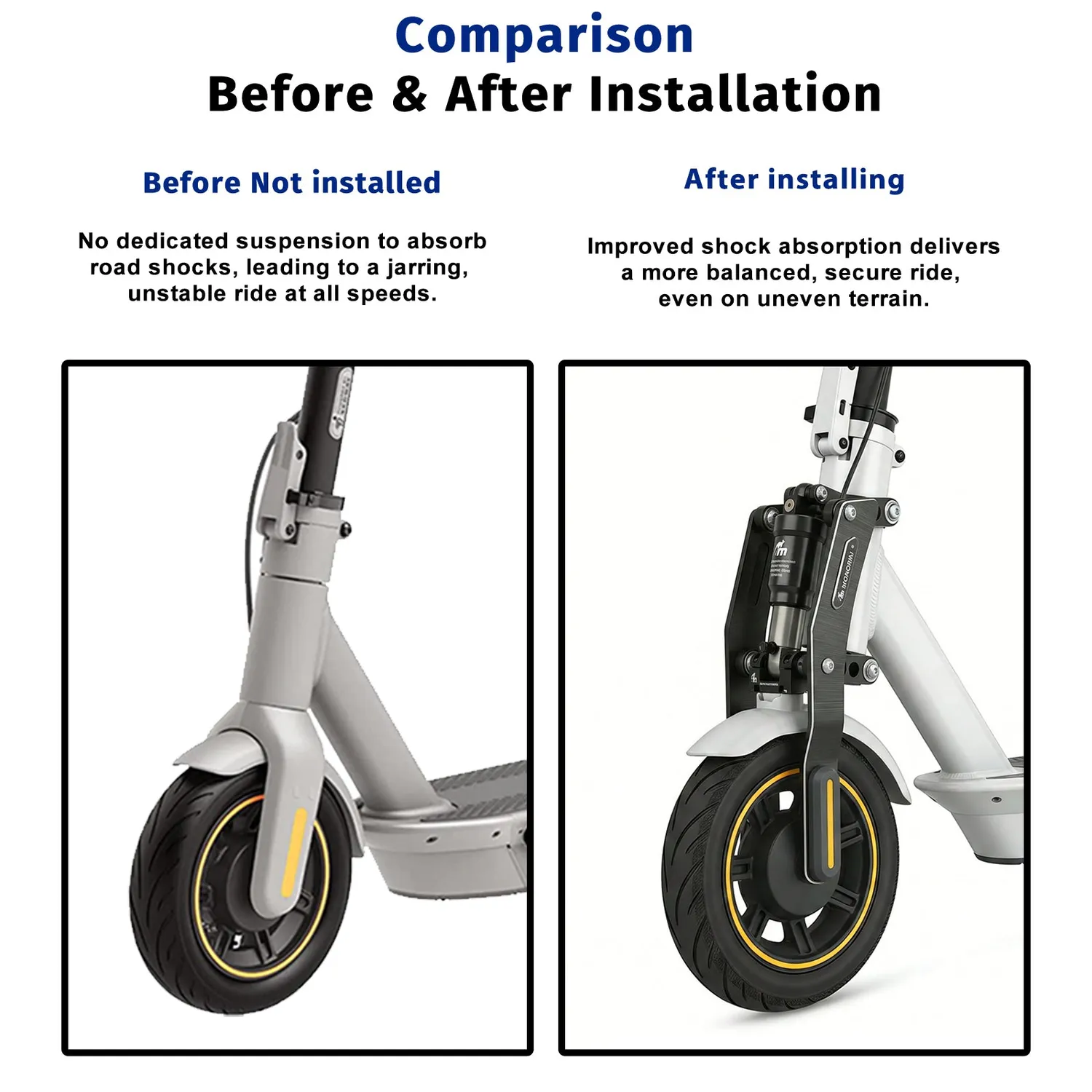 Monorim MXE VS Luftfederung vorne Segway G30P