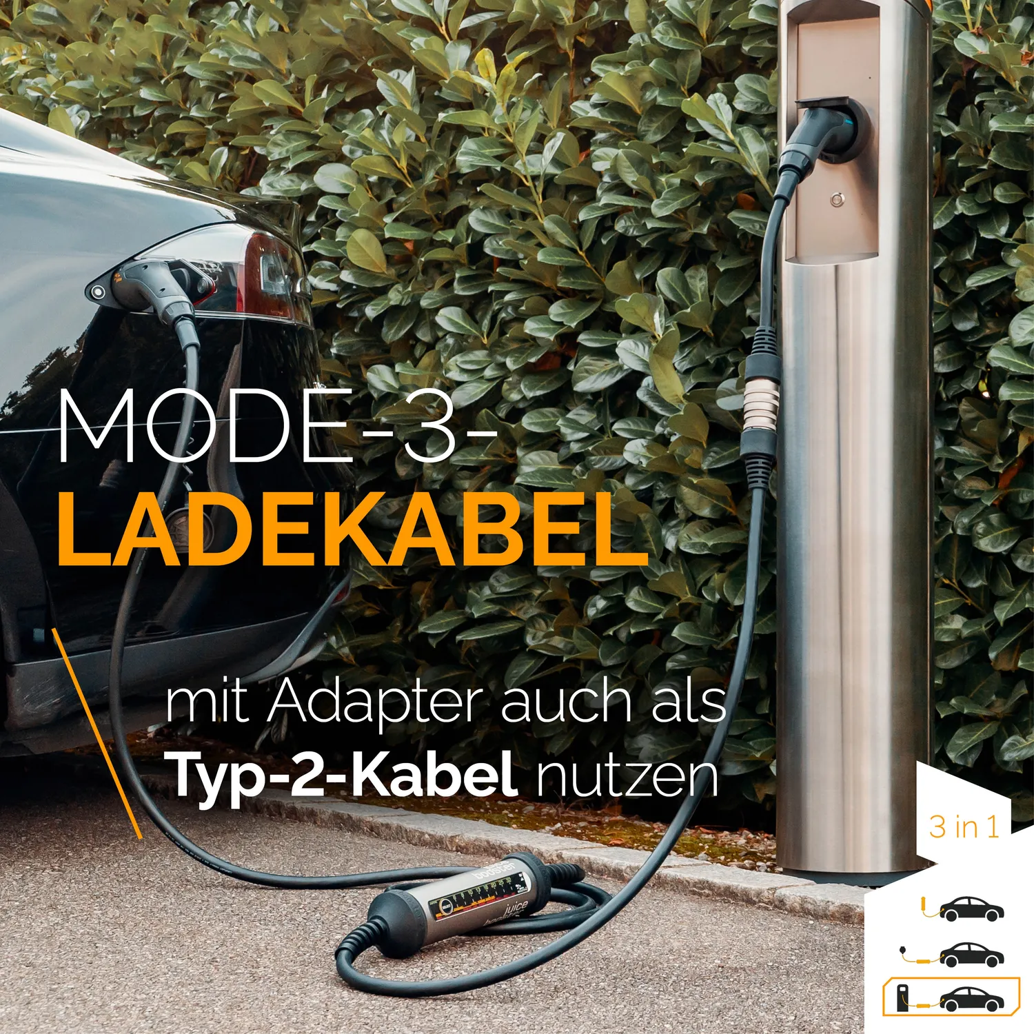 JUICE BOOSTER Adapter Typ 2 Mode-3 Ladekabel