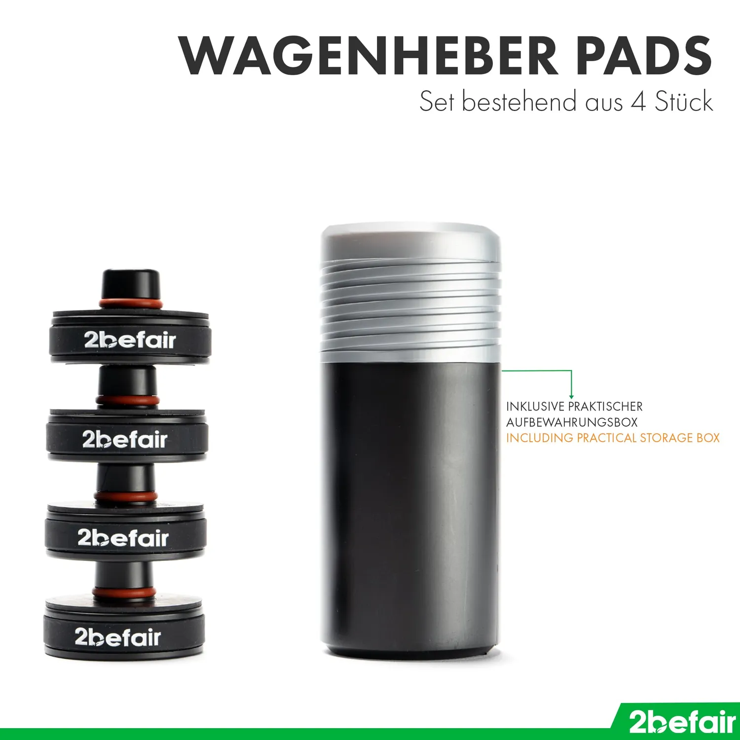 2befair Jack Pad Wagenheber Model 3/Y 4 Stück Gummi