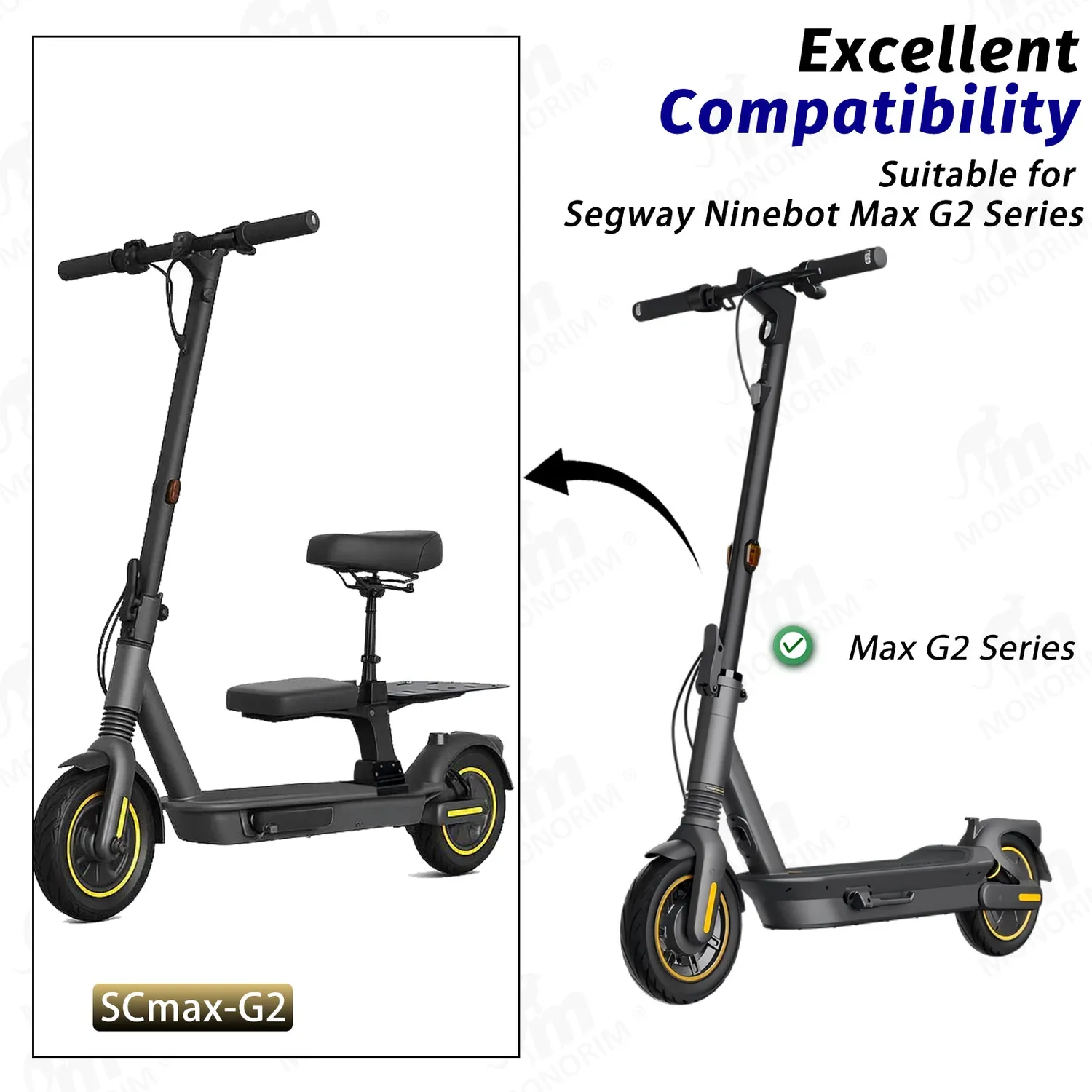 MONORIM SCmax Sitzbank Stahl für Segway ZT3 Pro G30 G2